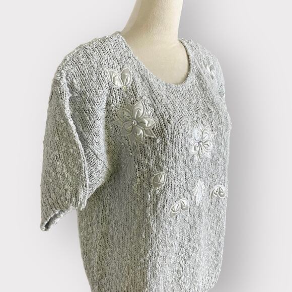 Partners by Marvin’s Vintage Short Sleeved Sweater Light Blue - Picture 6 of 7